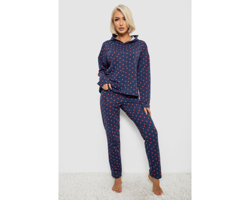 Костюм жіночий домашній з принтом, колір синій, 257R1115