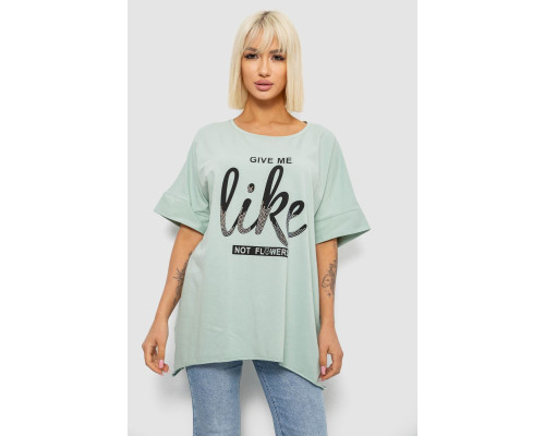 Футболка женская с принтом, цвет оливковый, 244R4023