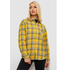 Рубашка женская в клетку, цвет желтый, 244R1070-1