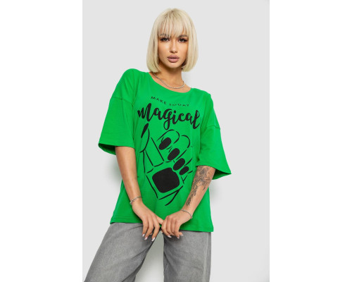 Футболка женская с принтом, цвет зеленый, 244R6005