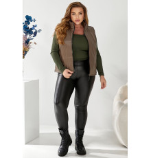 Жилет женский демисезонный экокожа, цвет коричневый, 257R65