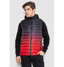Жилетка чоловіча демісезонна, колір чорно-червоний, 244RC999