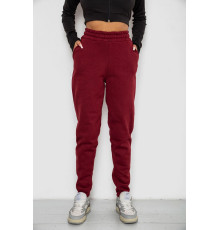 Спортивні штани жіночі на флісі, колір бордовий, 238R58671 Спортивні штани жіночі на флісі, колір бордовий, 238R58671