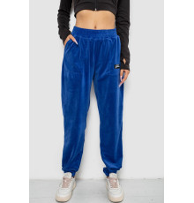 Спортивні штани жіночі велюрові, колір електрик, 238R58647-2