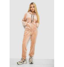 Спортивный костюм женский велюровый, цвет светло-бежевый, 238R107-1