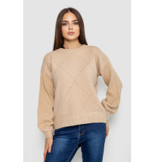 Светр жіночий, колір світло-бежевий, 244R2026-8 Светр жіночий, колір світло-бежевий, 244R2026-8