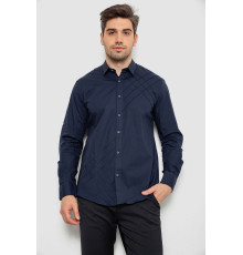 Рубашка мужская однотонная, цвет темно-синий, 214R7466 Рубашка мужская однотонная, цвет темно-синий, 214R7466