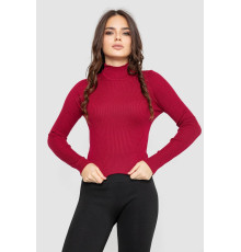 Водолазка жіноча в рубчик, колір бордовий, 214R91306
