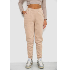 Спортивные штаны женские на флисе, цвет светло-бежевый, 238R57013