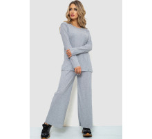 Костюм жіночий в рубчик повсякденний, колір світло-сірий, 238R57415