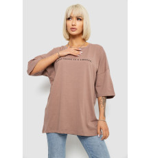 Футболка жіноча з принтом, колір мокко, 244R2020