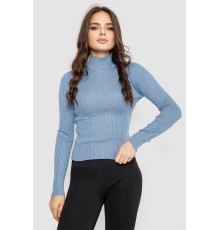 Водолазка жіноча в рубчик, колір джинс, 214R91306