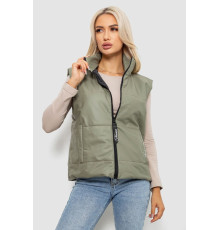 Жилет жіночий демісезонний екошкіра, колір хакі, 257R98