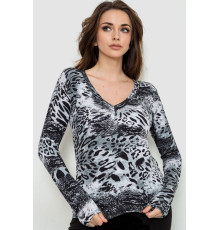 Жіночий лонгслів укорочений, колір сіро-чорний, 186R563