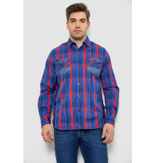 Рубашка мужская в клеточку, цвет синий, 214R0746