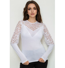 Лонгслив тонкий женский, цвет белый, 186R621