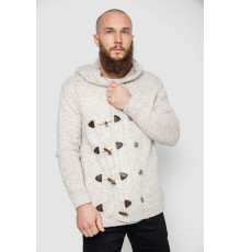 Кофта мужская на пуговицах, цвет светло-бежевый, 214R10640