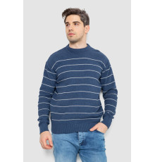 Светр чоловічий в смужку, колір джинс, 161R1057 Светр чоловічий в смужку, колір джинс, 161R1057
