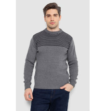 Свитер мужской в полоску, цвет серый, 161R1029