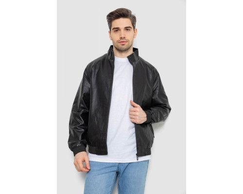 Куртка чоловіча шкіряна, колір чорний, 244R717