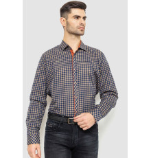 Рубашка мужская в клетку байковая, цвет сине-коричневый, 214R16-33-164