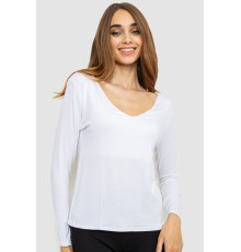 Тонкий жіночий лонгслів, колір білий, 186R128