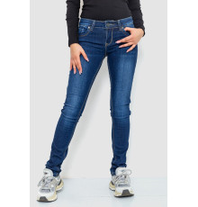 Джинси жіночі з потертостями, колір синій, 244RA602