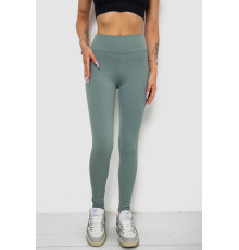 Лосины однотонные в рубчик утепленные на флисе, цвет оливковый, 238R605