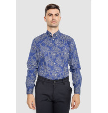 Сорочка чоловіча з принтом, колір синій, 247R115
