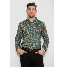 Сорочка чоловіча з принтом, колір зелений, 214R1036