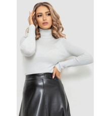 Гольф женский трикотажный в рубчик, цвет светло-серый, 204R057