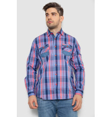 Рубашка мужская в клеточку, цвет голубой, 214R0746