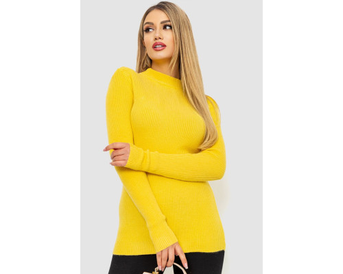 Кофта жіноча однотонна базова, колір жовтий, 244R2032