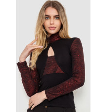 Гольф женский нарядный, цвет черно-красный, 186R107-1