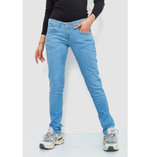 Джинси жіночі однотонні, колір блакитний, 244R014