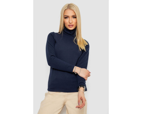 Гольф женский на флисе в рубчик, цвет темно-синий, 238R329