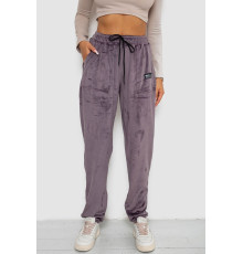 Спортивні штани велюрові жіночі на флісі, колір сливовий, 238R58645