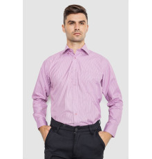 Рубашка мужская в полоску, цвет светло-сиреневый, 244R332 Рубашка мужская в полоску, цвет светло-сиреневый, 244R332