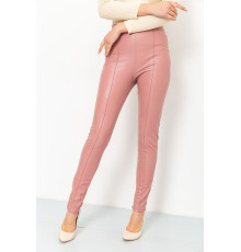 Лосини жіночі шкірозамінник, колір пудровий, 164R81