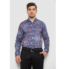 Рубашка мужская с принтом, цвет синий, 214R2684 Рубашка мужская с принтом, цвет синий, 214R2684