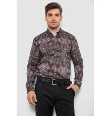 Сорочка чоловіча з принтом, колір чорний, 214R2684