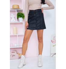 Джинсова міні-спідниця, чорного кольору, на ґудзиках, 164R101