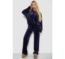 Спортивний костюм жіночий велюровий, колір темно-синій, 241R2001-20