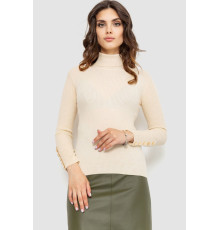 Гольф жіночий в рубчик, колір світло-бежевий, 204R036