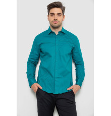 Рубашка мужская однотонная, цвет зеленый, 214R7466