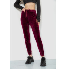 Спорт штани жіночі велюрові, колір бордовий, 244R5571 Спорт штани жіночі велюрові, колір бордовий, 244R5571