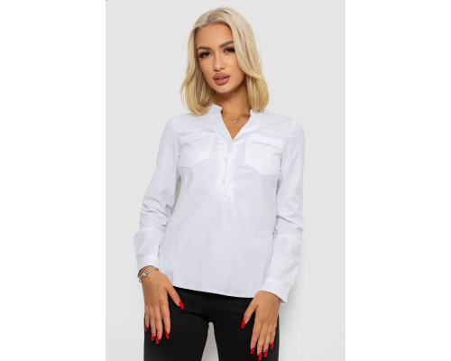 Блуза однотонная, цвет белый, 230R96-12
