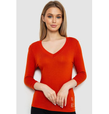 Жіночий лонгслів укорочений з рукавом 3/4, колір теракотовий, 186R508