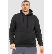 Худи мужской на флисе однотонный, цвет черный, 241R2650