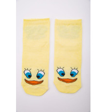 Жовті жіночі шкарпетки, з принтом, середньої довжини, 167R337